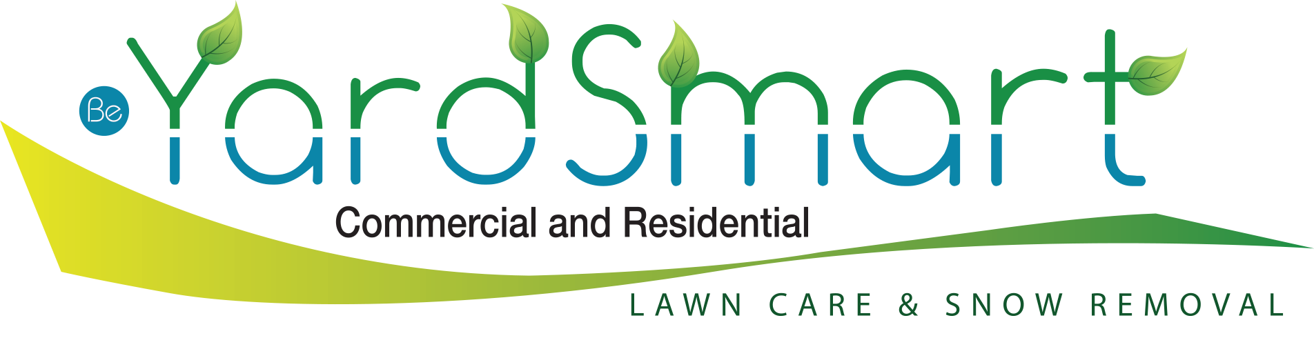 A logo for yard smart commercial and residential lawn care and snow removal