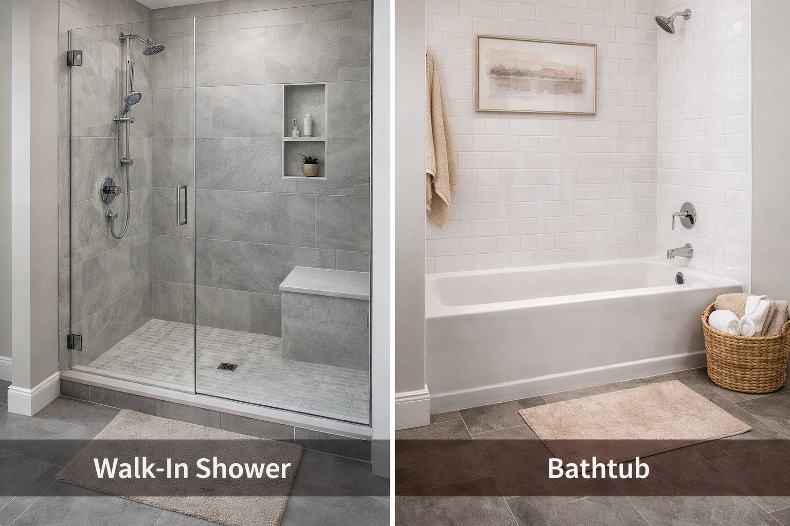 tub and shower combo in hallway bathroom for family home resale
