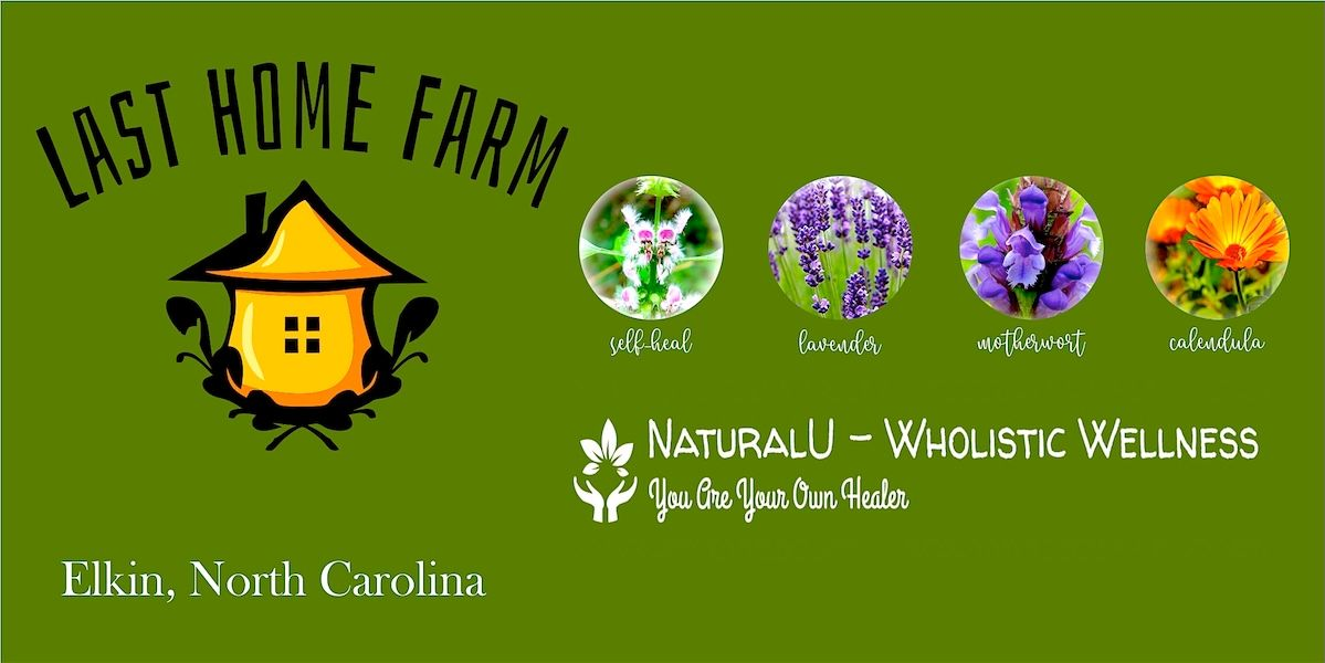 Green farm logo with house, flowers, and text “Last Home Farm” and “Natural + Holistic Wellness.”