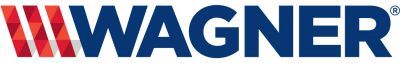 WAGNER logo with red stylized stripes and blue lettering on a white background