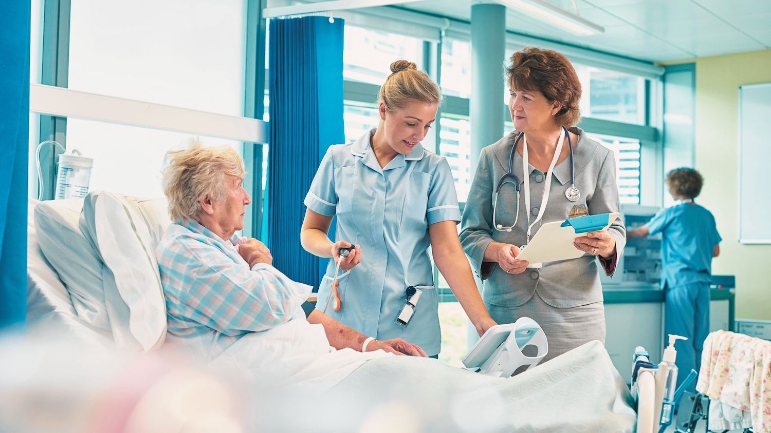Woman in hospital