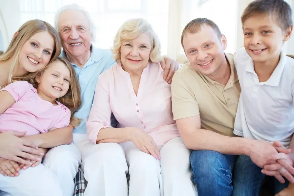 Family with grandmother and grandfather