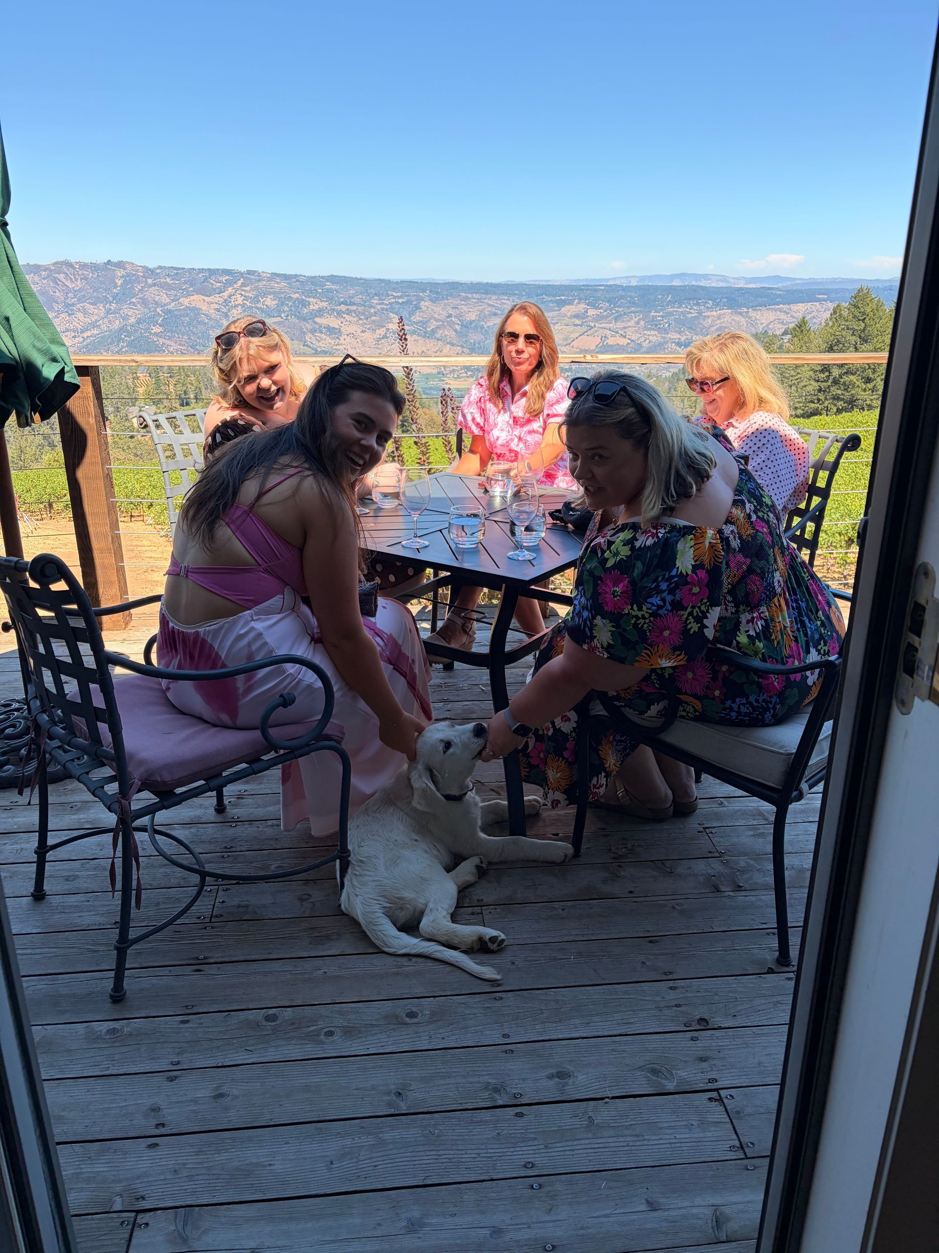 group of women wine tasting at Paloma