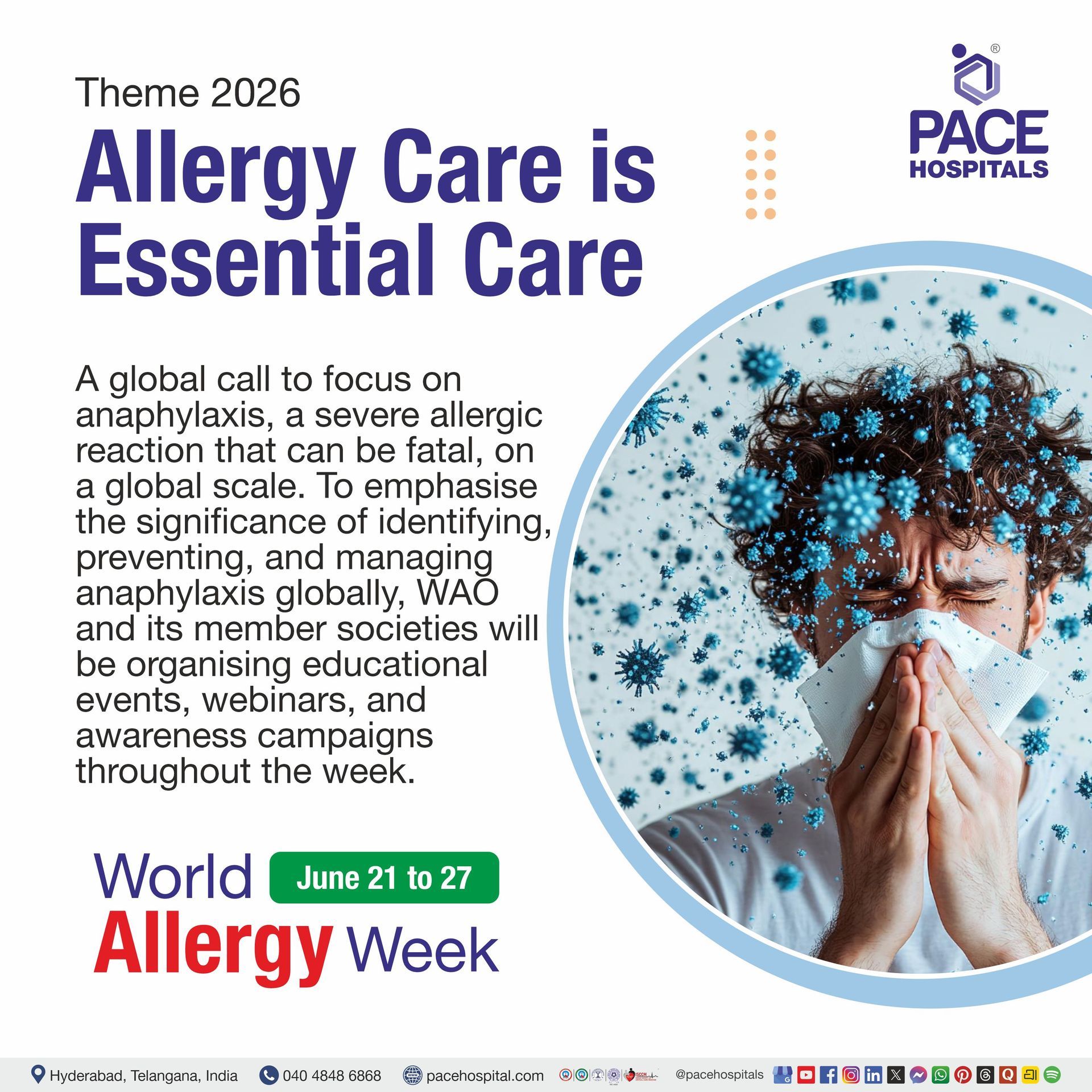World Allergy Week 2026 Theme | World Allergy Awareness Week |  Allergy Week 2026 Theme Visual | Visual Representation of Anaphylaxis Awareness for World Allergy Week 2026