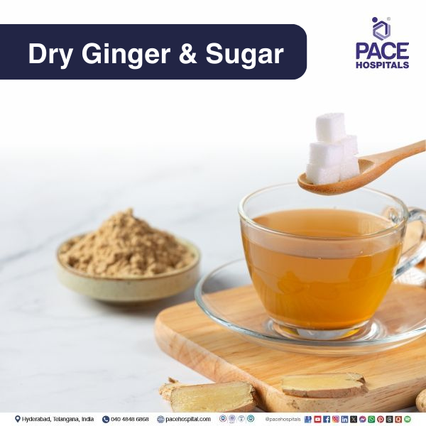 Dry ginger & Sugar Dry ginger & Sugar - best home remedies for diarrhoea (Loose motion)