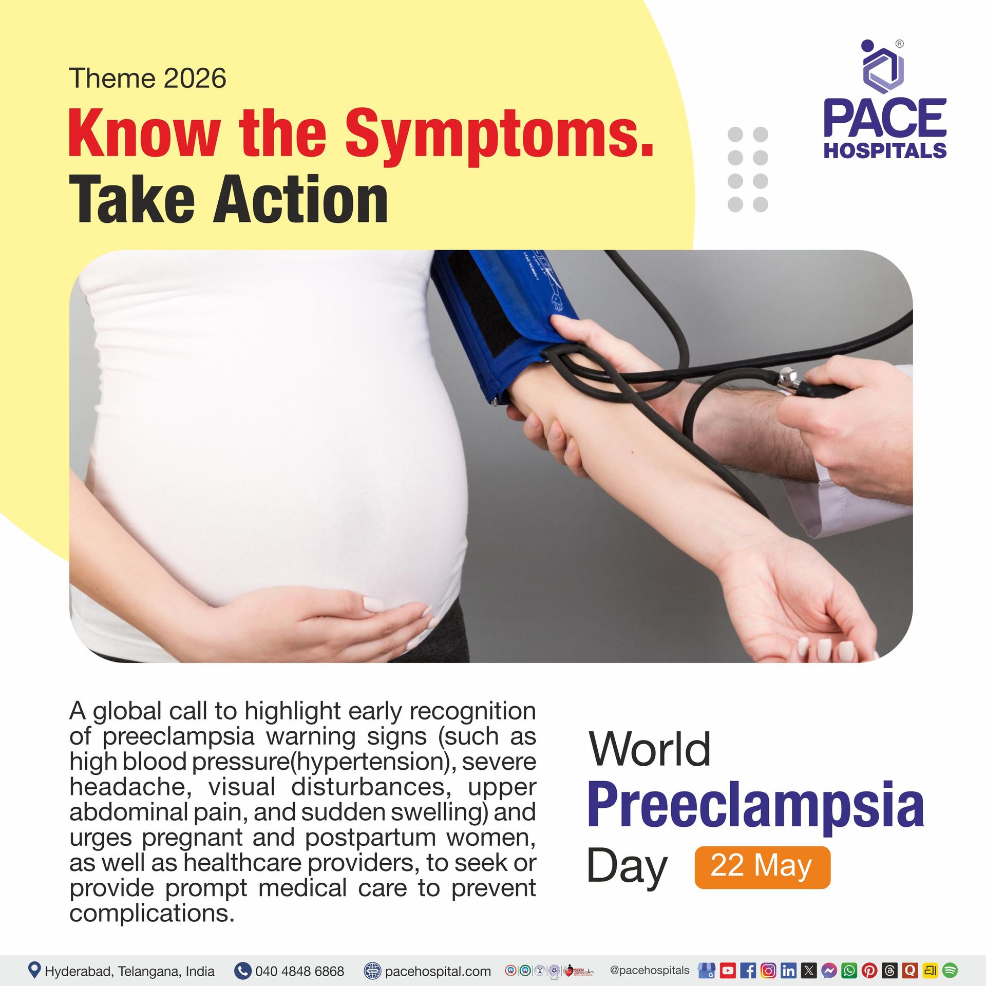 Theme of World Preeclampsia day 20256| visual depicting the theme of World Preeclampsia day 2026 and a pregnant lady with Preeclampsia complication