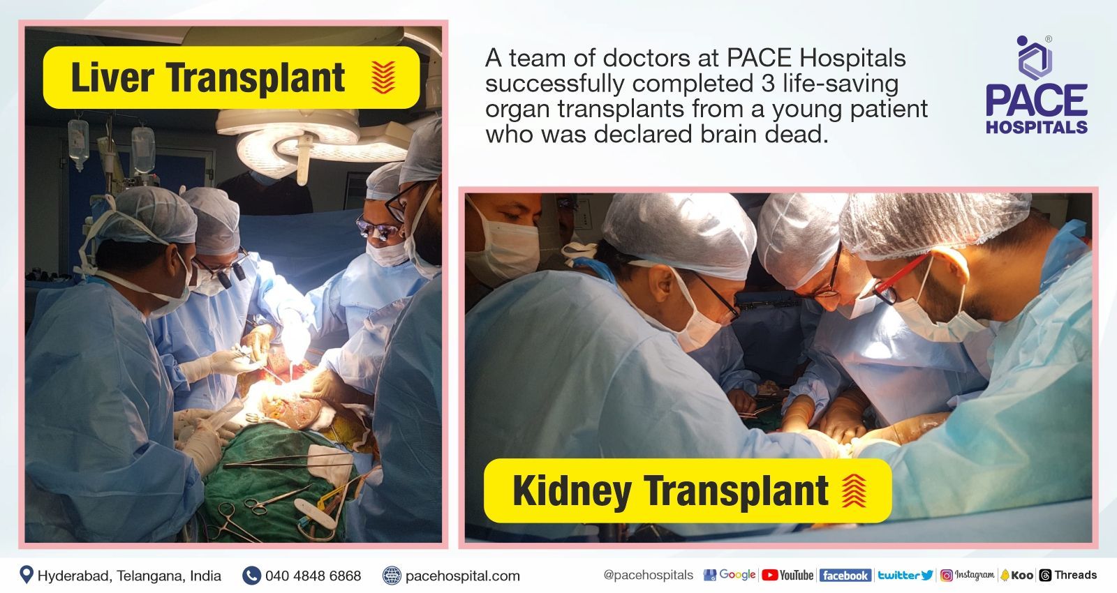 Liver and Kidney transplant in Hyderabad, Telangana, India at PACE Hospitals liver transplant donor | kidney transplant donor | Liver transplantation in Hyderabad, Telangana | Kidney Transplant in India