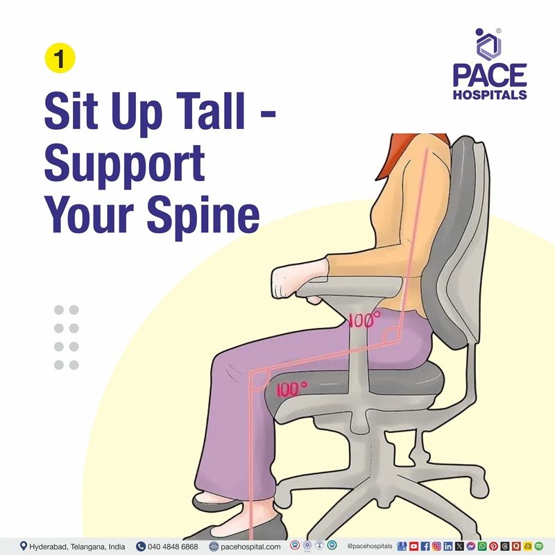 Correct sitting posture ergonomics for comfortable desk work