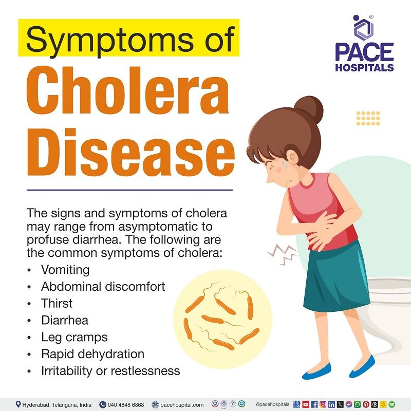 Cholera Disease Symptoms Cholera symptoms | signs and symptoms of cholera | symptoms of cholera disease | What are the symptoms of Cholera | Visual depicting the symptoms of Cholera and a woman experiencing them