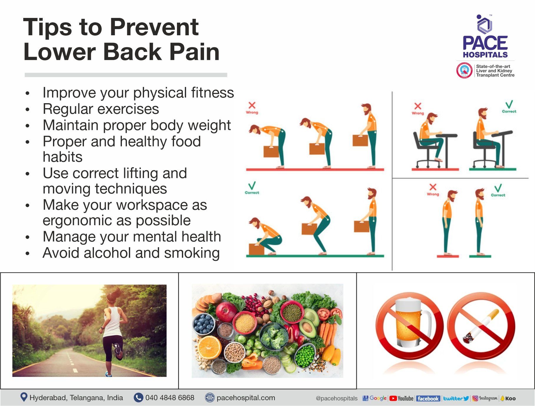 Tips to prevent Low back pain and Its management | Pace Hospitals