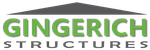 Gingerich Structures logo with green “GINGERICH” text and gray “STRUCTURES” under a gray roof shape