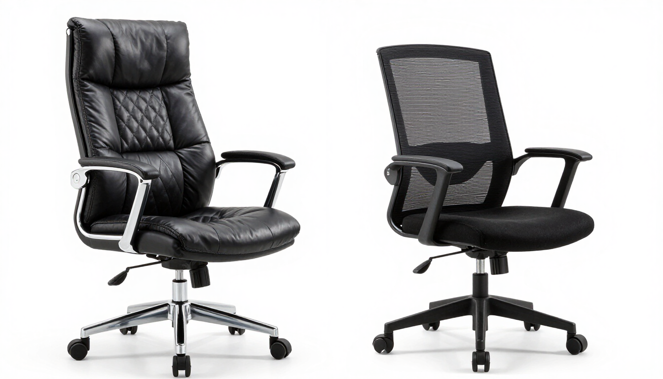 Comparativa entre sillón ejecutivo y silla secretarial para oficina