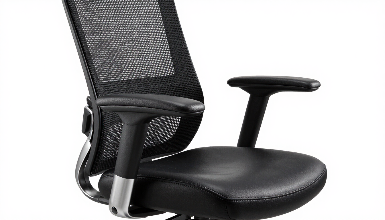 Silla de oficina ergonómica con soporte lumbar y descansabrazos ajustables