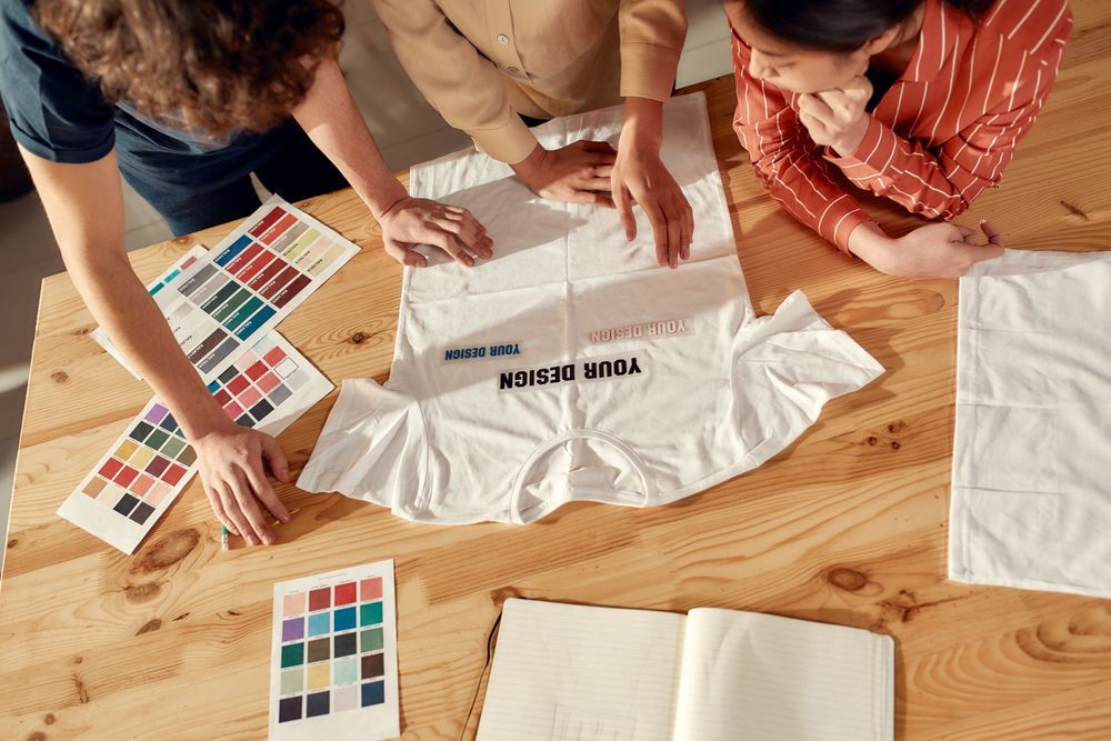 People Arranging Color Swatches — Lehmann Print Solutions in Proserpine, QLD