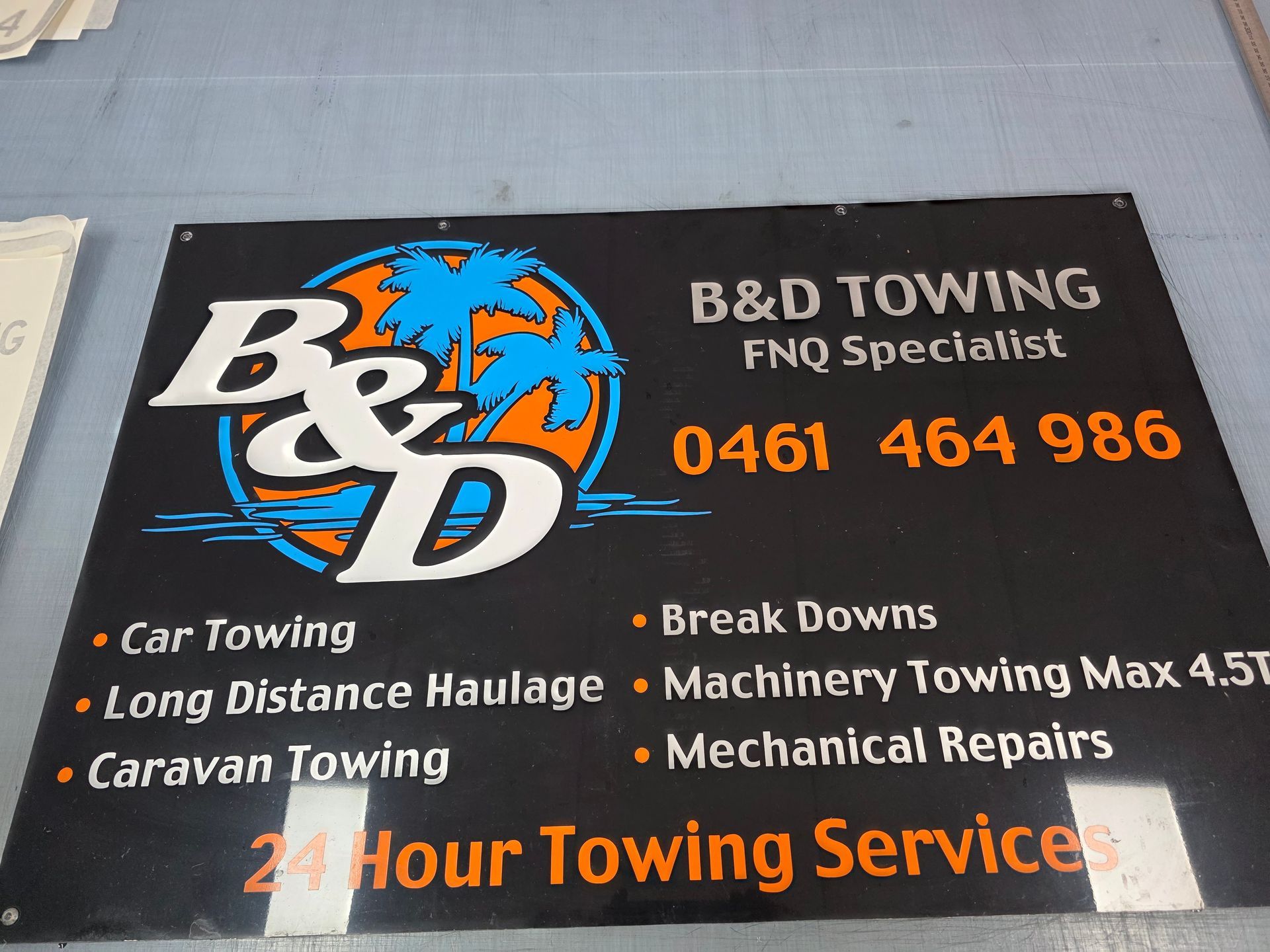 Towing Sign With Logo, Services List — Lehmann Print Solutions in Ayr, QLD