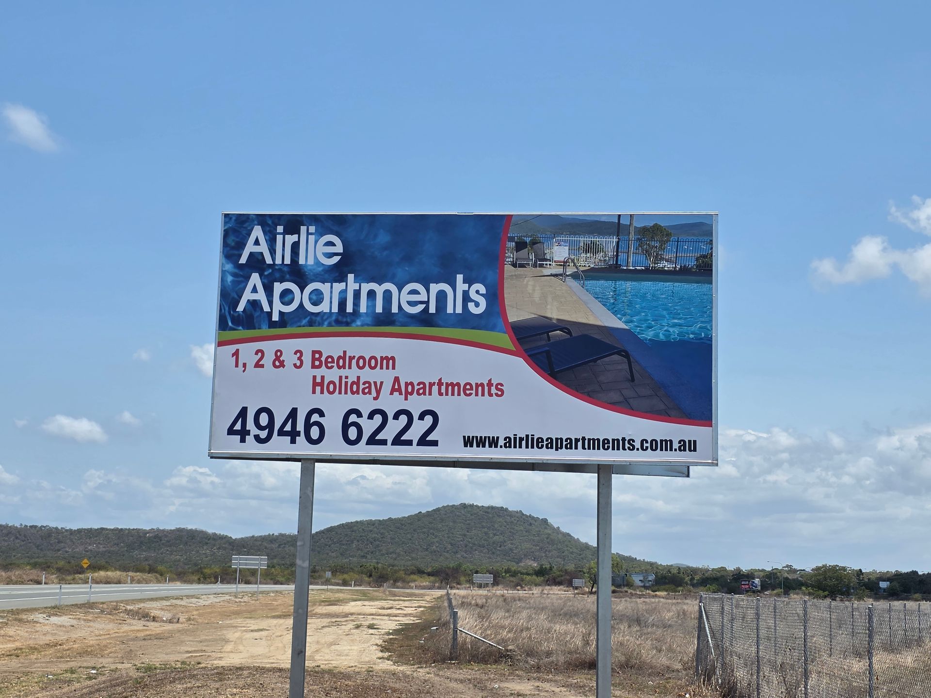 Arlie Apartments Roadside Sign on a Beach Access Path — Lehmann Print Solutions in Ayr, QLD