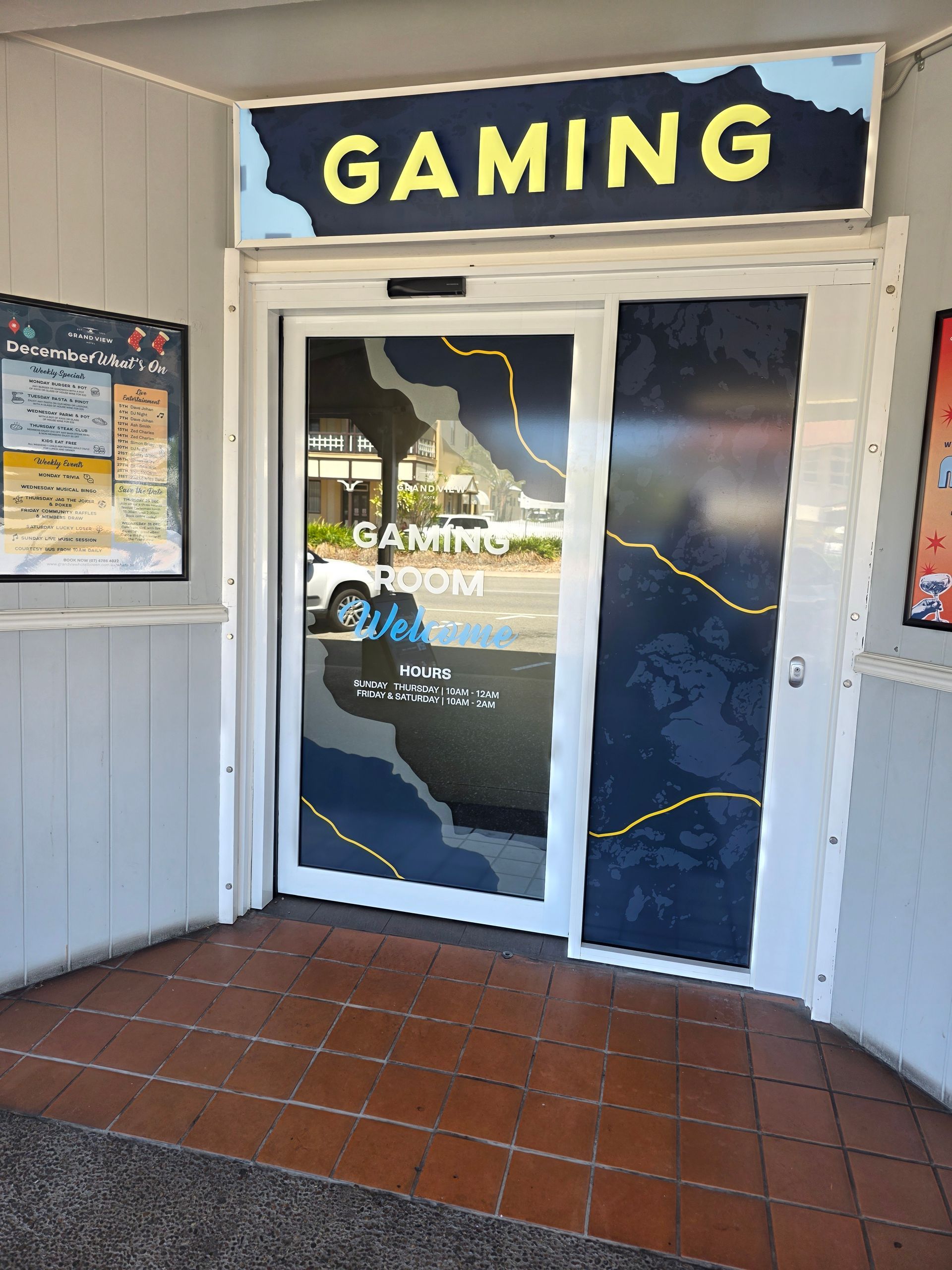 Entrance to a Gaming Store — Lehmann Print Solutions in Bowen, QLD