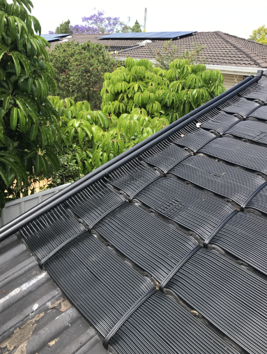 A Close Up of a Roof With Trees in the Background — Newcastle Solar Pool Heating Systems In Maitland, NSW
