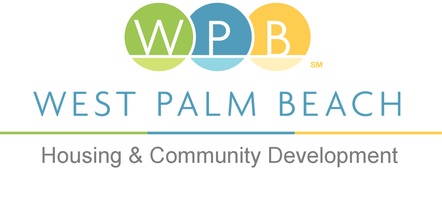 a logo for west palm beach housing and community development
