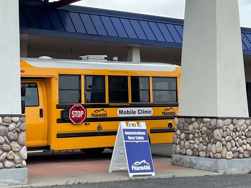Yellow school bus marked 