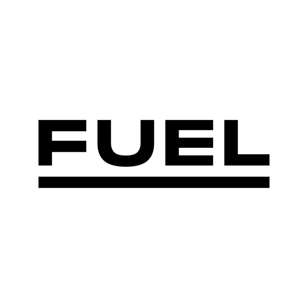 FUEL text logo with a horizontal line below.