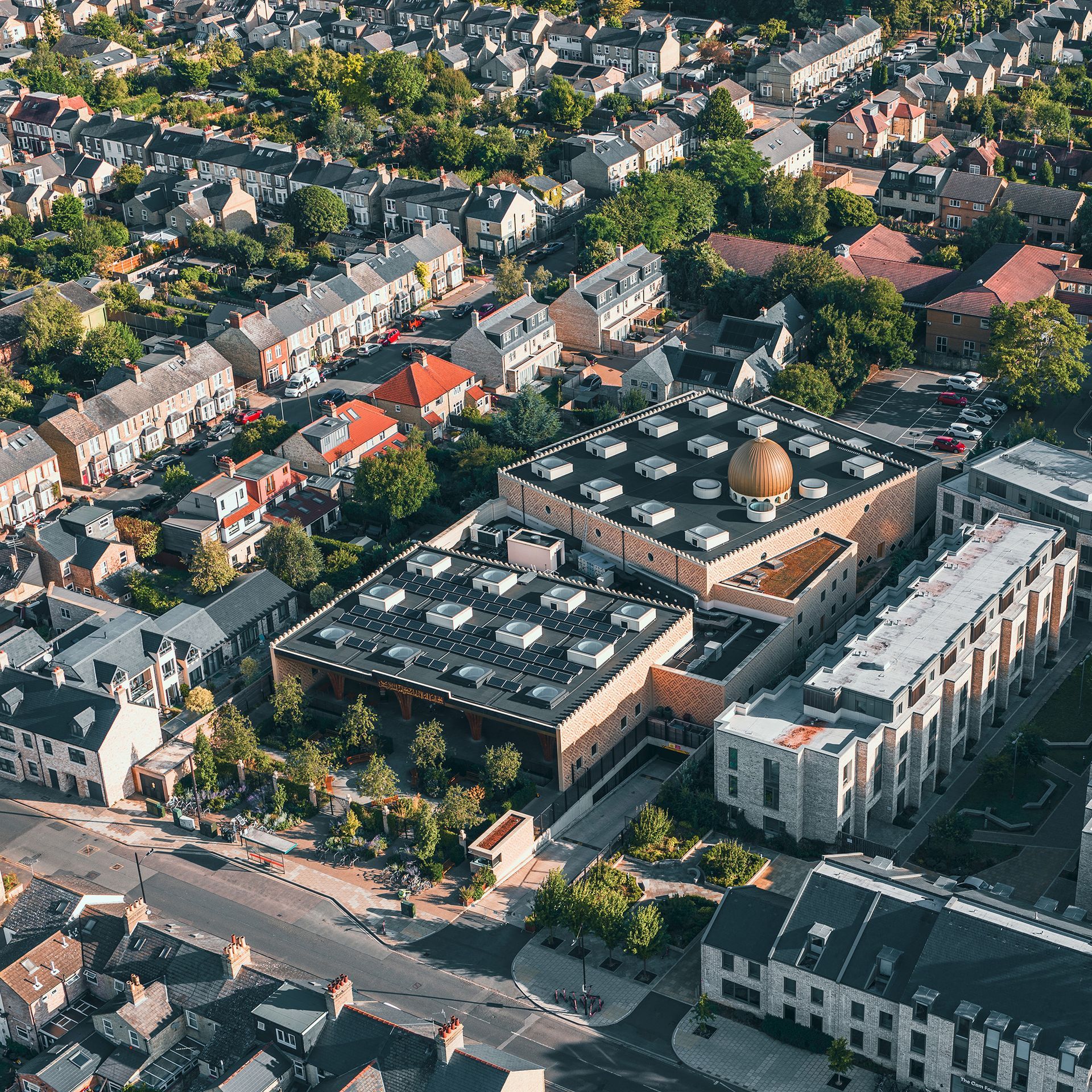 Drone photo of Cambridge central mosque
