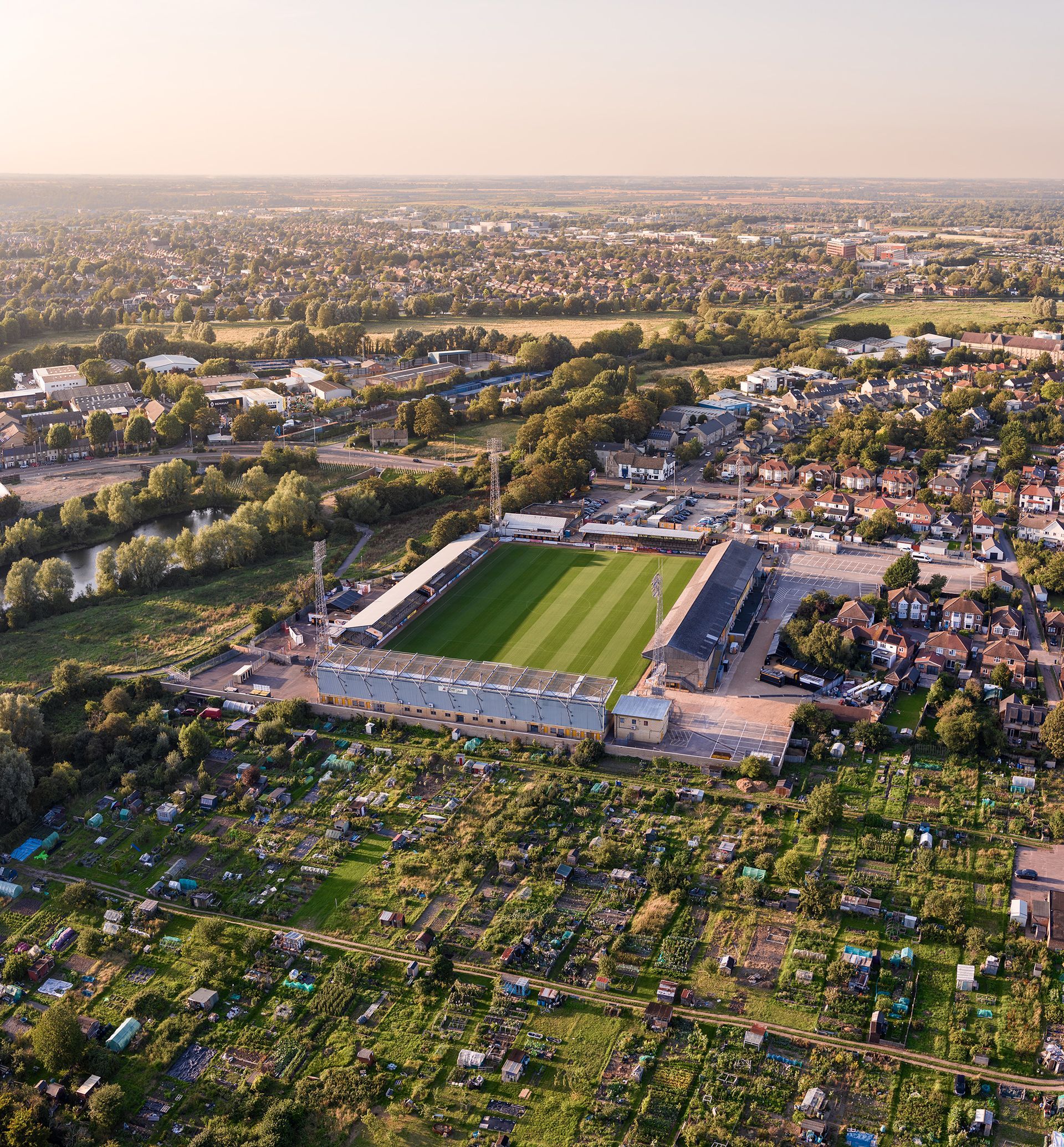 Drone photo of Cambridge United Football Club's Stadium