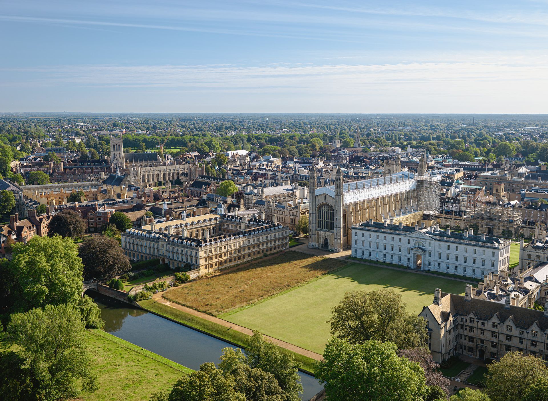 Drone photo of King's College, Cambridge