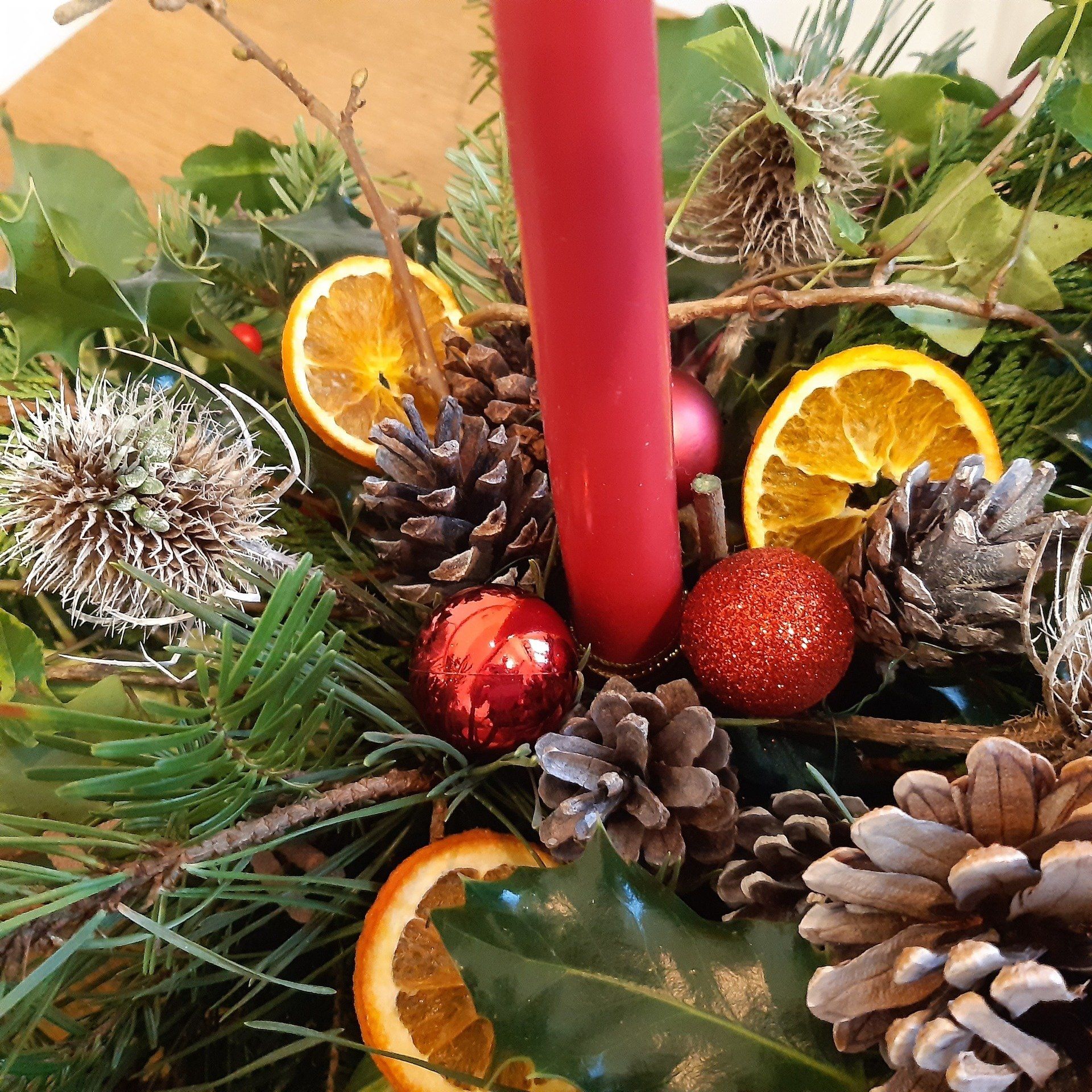 Festive Fresh Foliage Table Decoration christmas Cheshire