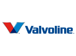 Valvoline logo with red, white, and blue V emblem and blue wordmark on white background