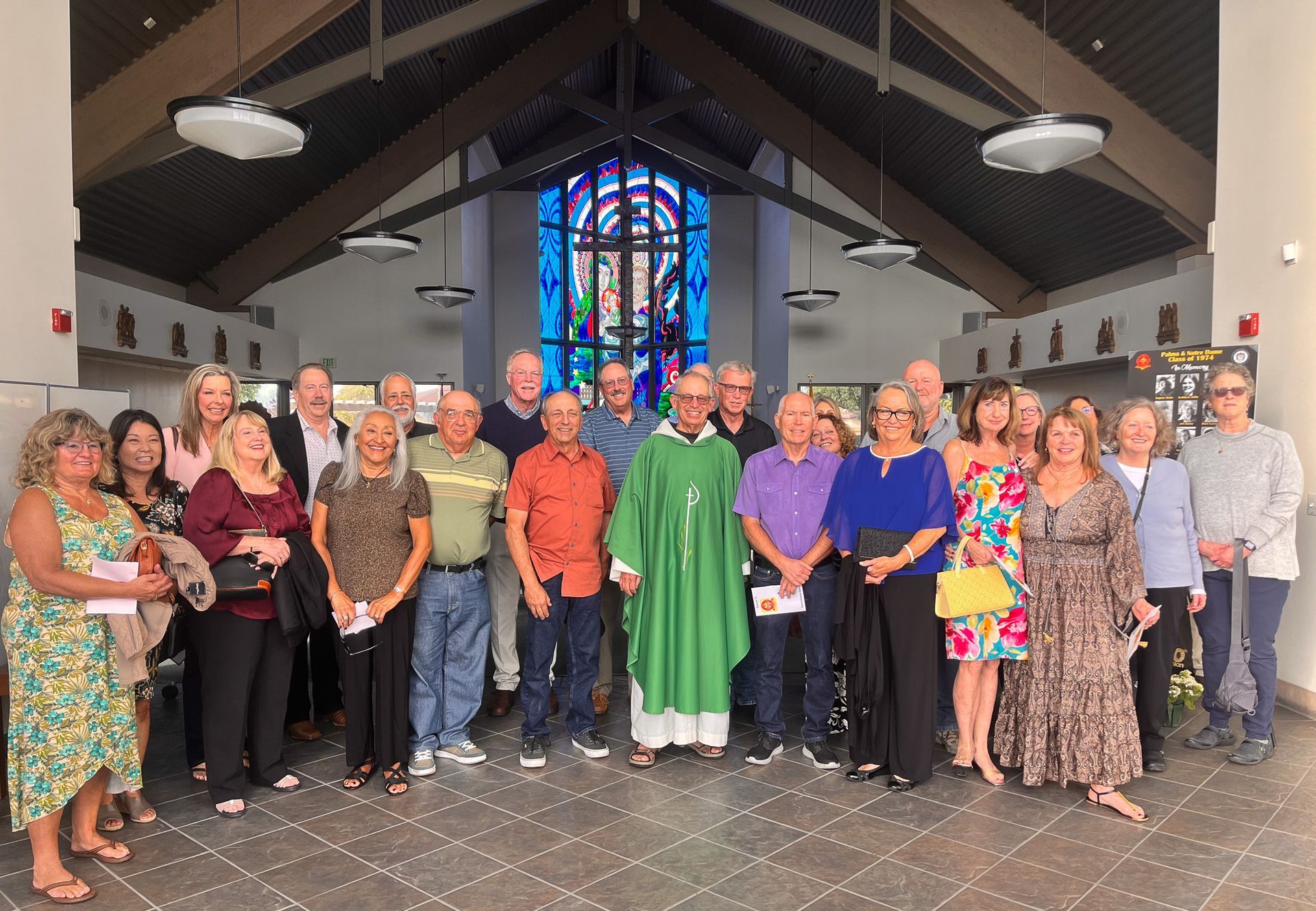 Class of 1974 with Fr. Ken Laverone '69.