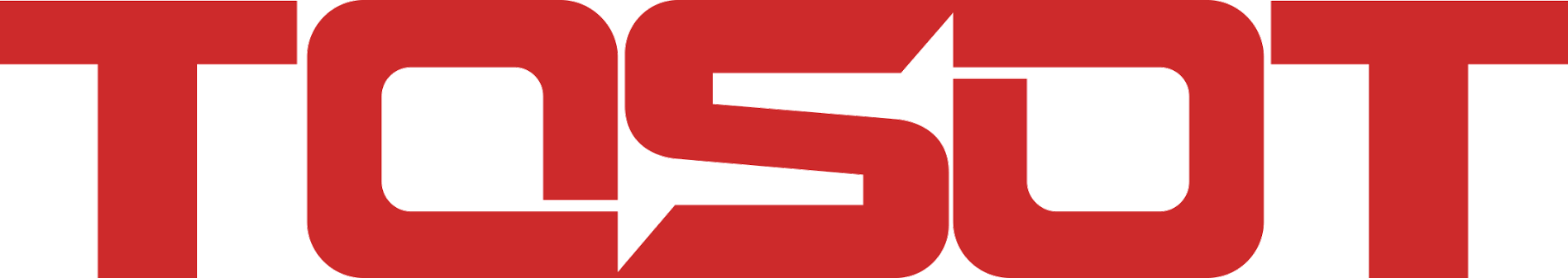 Logo rouge « TOSOT » sur fond blanc.