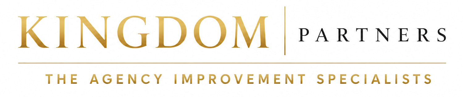 Gold crown over &ldquo;KINGDOM GROWTH PARTNERS&rdquo; logo with black and gold text and tagline