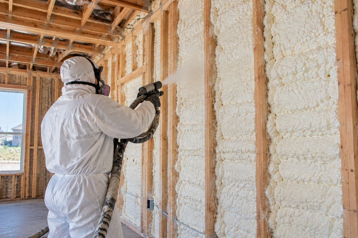 Closed cell spray foam installed between wall studs in Harker Heights TX