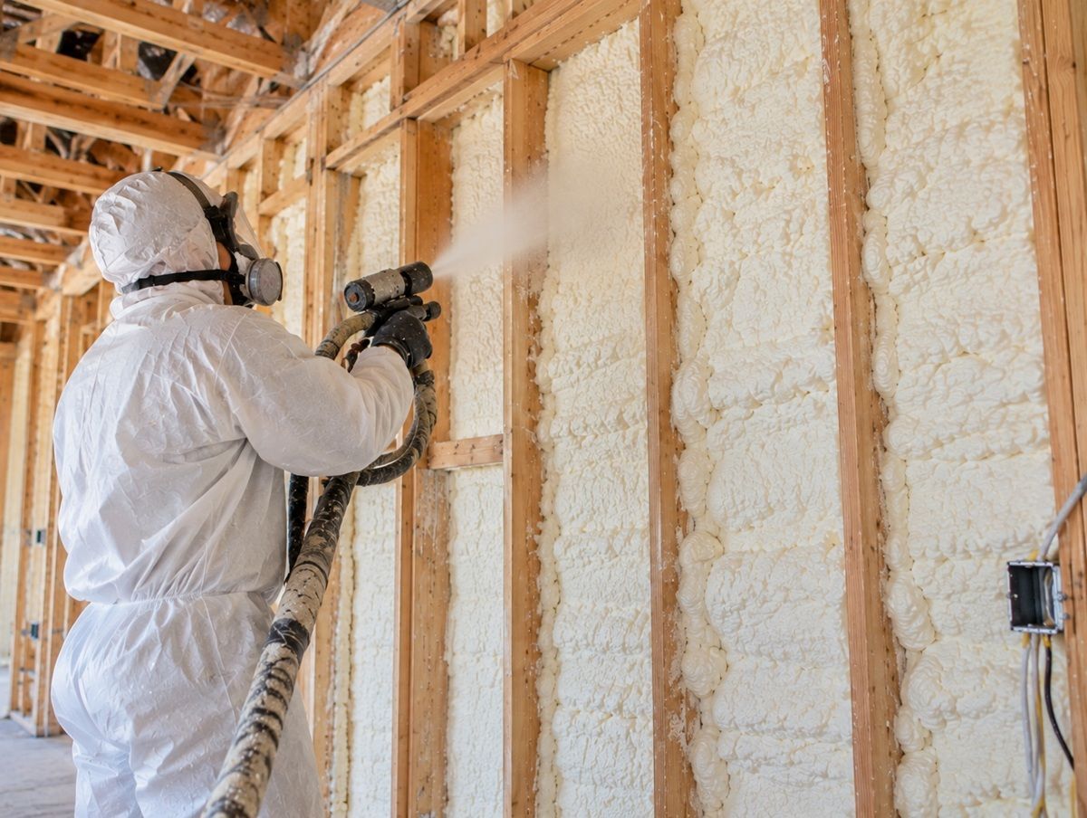 Closed cell spray foam applied between wall framing in Copperas Cove TX
