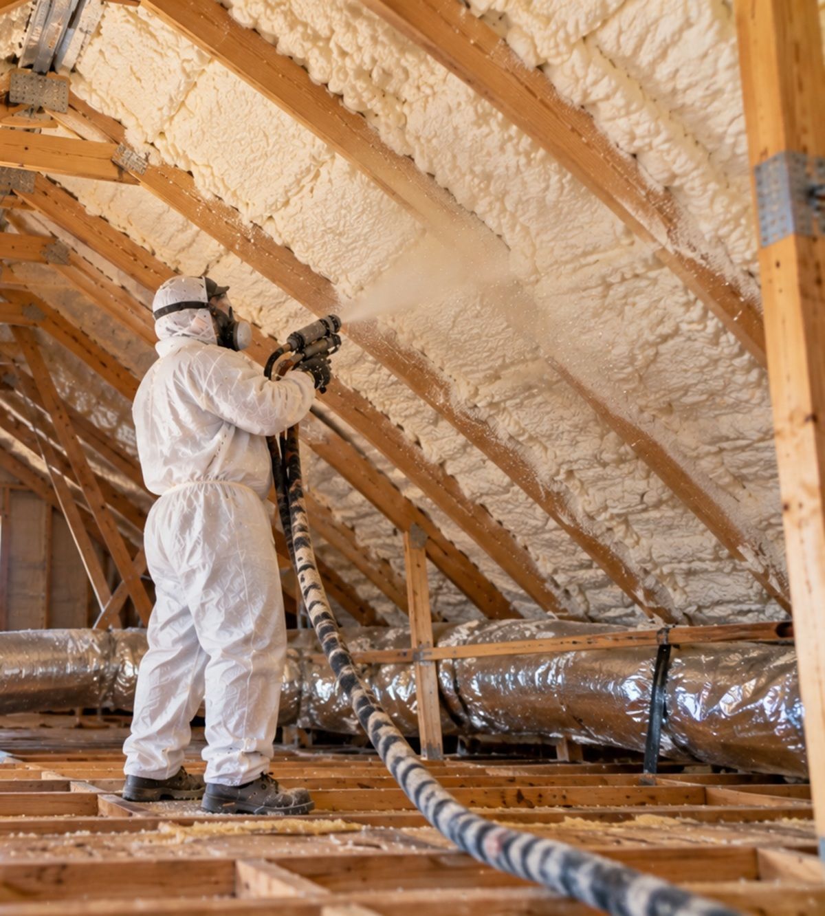Attic spray foam insulation project in Harker Heights TX