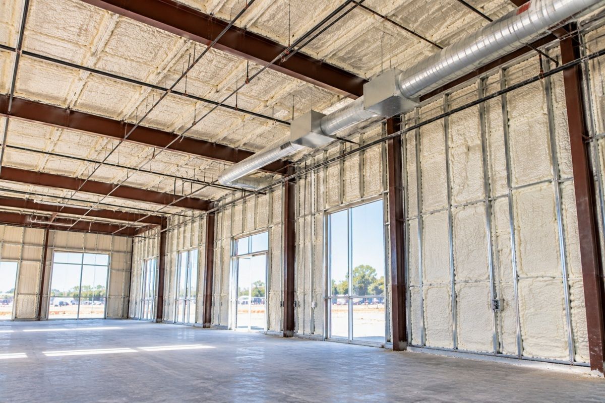 Commercial building spray foam insulation project in Killeen TX