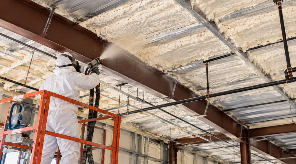 Commercial spray foam roof insulation project in Killeen TX
