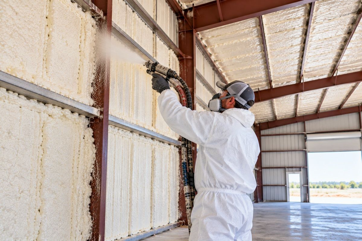 Metal building spray foam insulation in Killeen TX