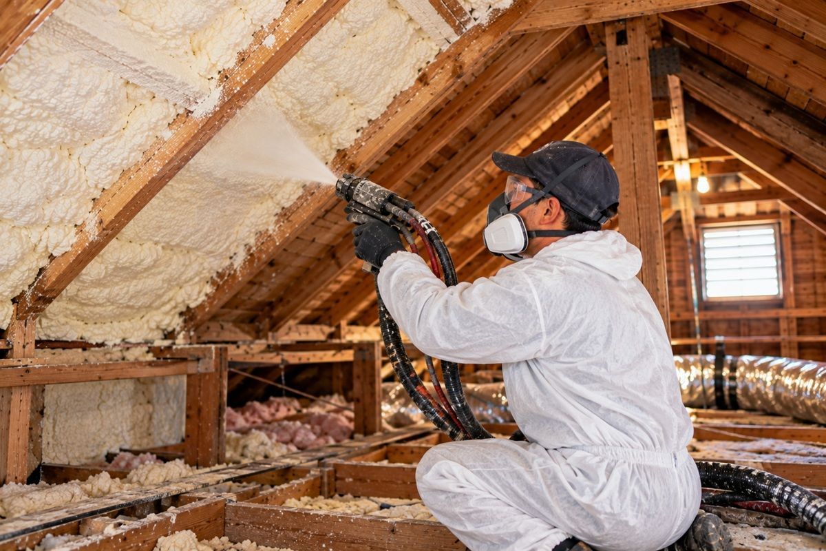Spray foam insulation in Killeen attic