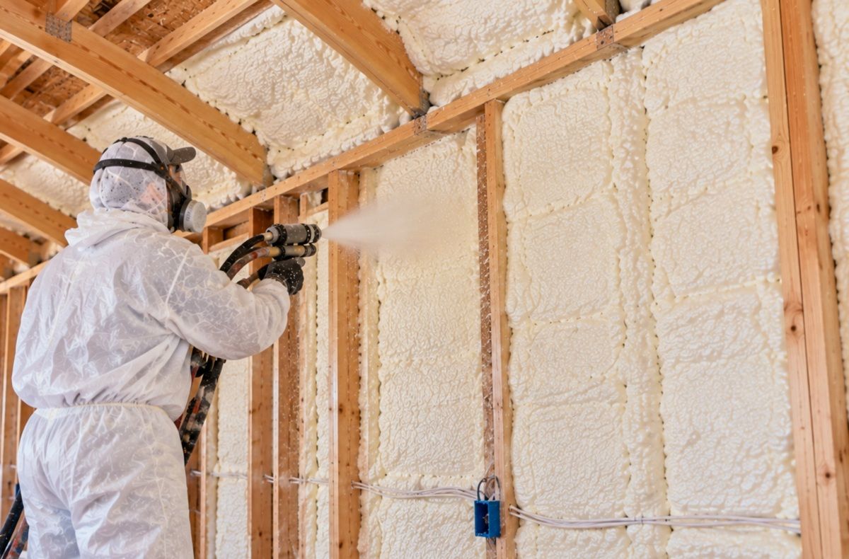 Open cell spray foam applied to wall cavities in Killeen TX