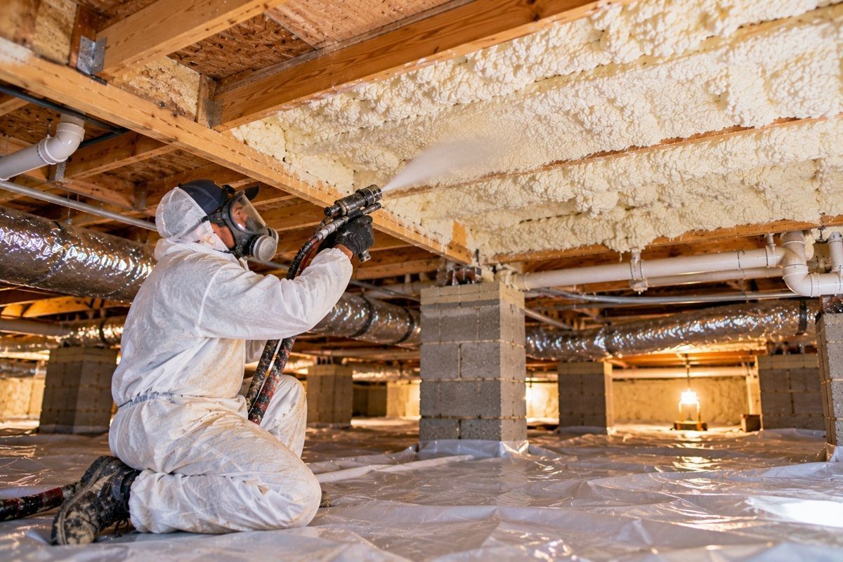 Recent crawl space spray foam insulation project in Killeen TX