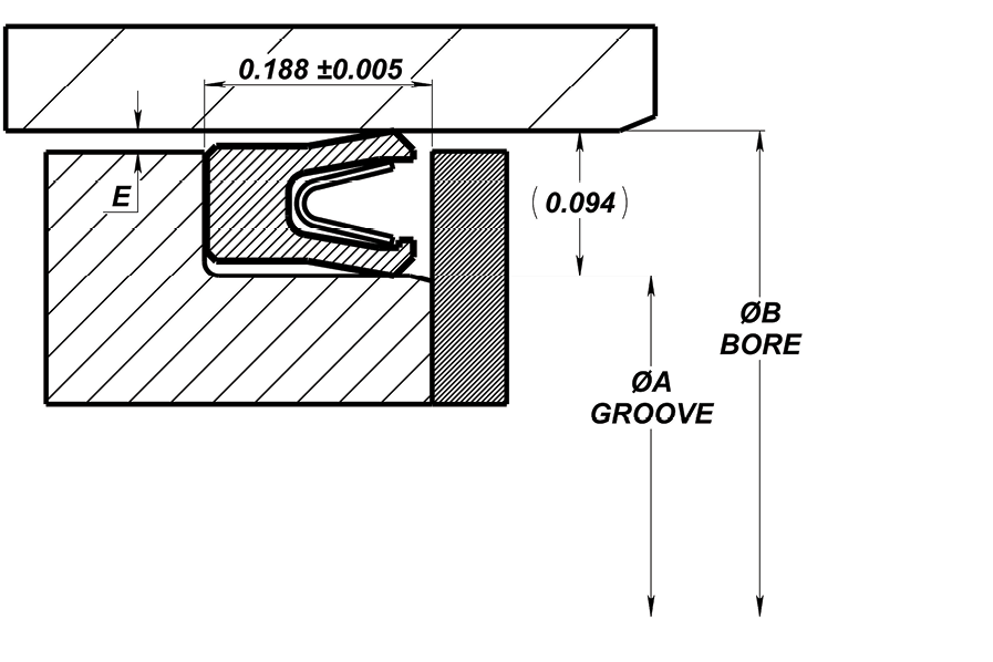 Extended Heel Cantilever Spring Energized Piston Seal