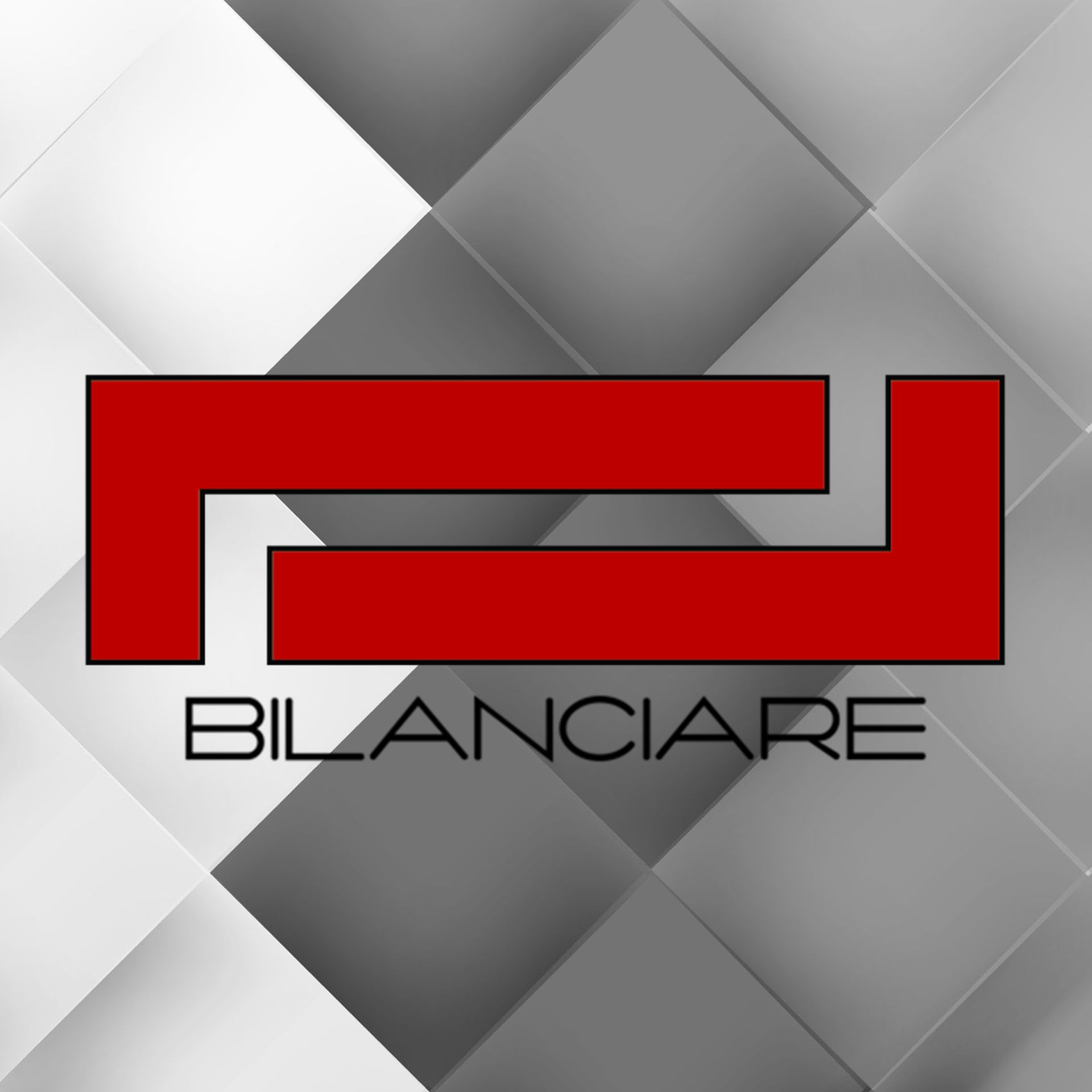 Un logotipo abstracto de color rojo, compuesto por dos formas geométricas entrelazadas, situado sobre la palabra 