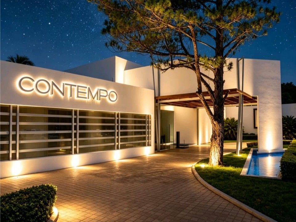 Un edificio blanco con el letrero 