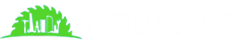 A green logo featuring a stylized circular saw blade silhouette containing outlines of buildings.