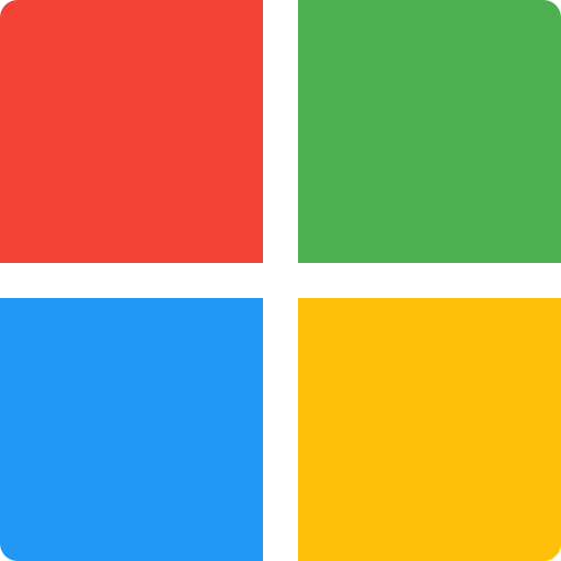 A red , green , blue and yellow square on a white background.