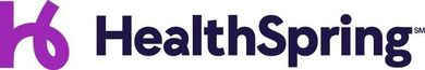 HealthSpring logo with purple icon and dark blue text on a white background
