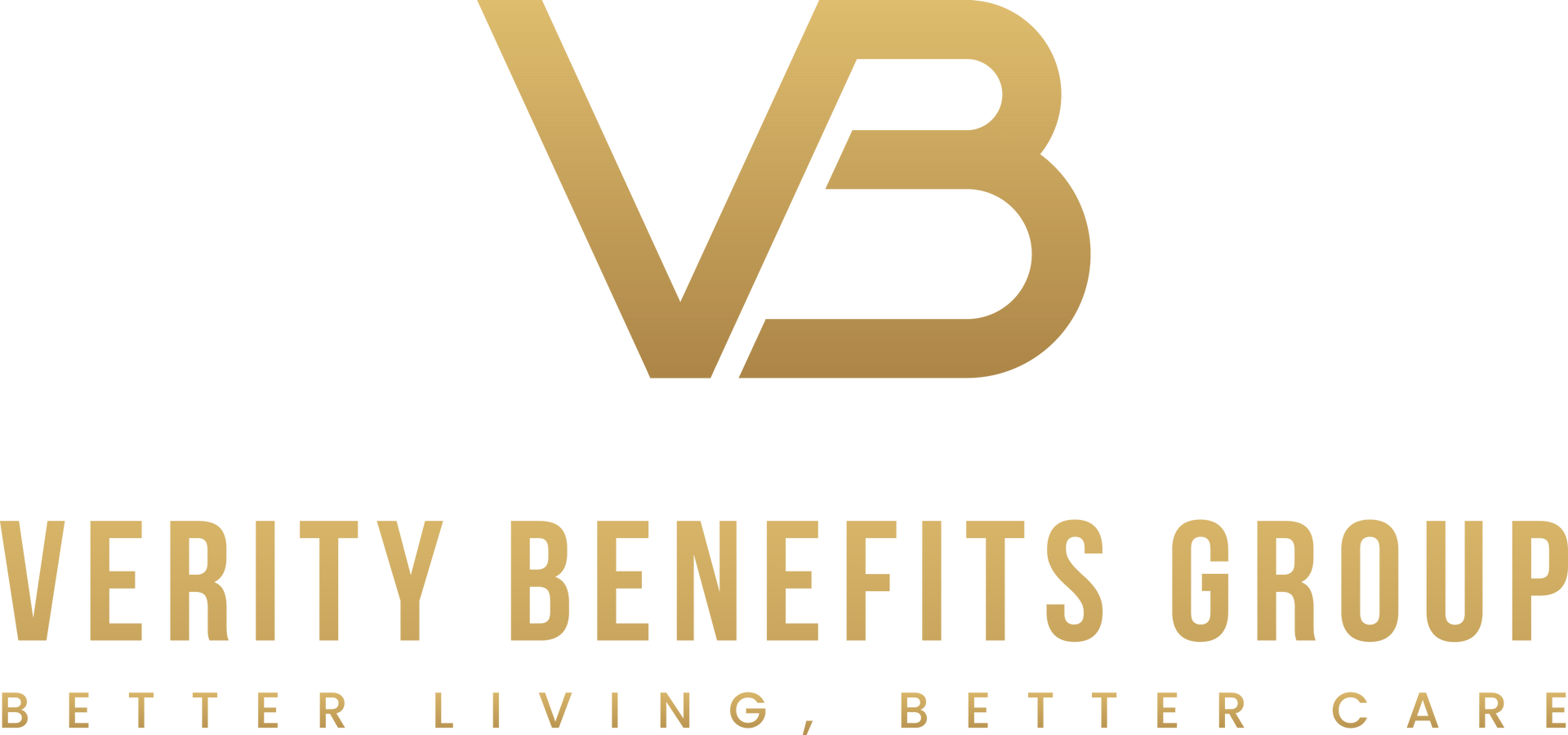 Verity Benefits Group logo with gold VB monogram and text on a white background