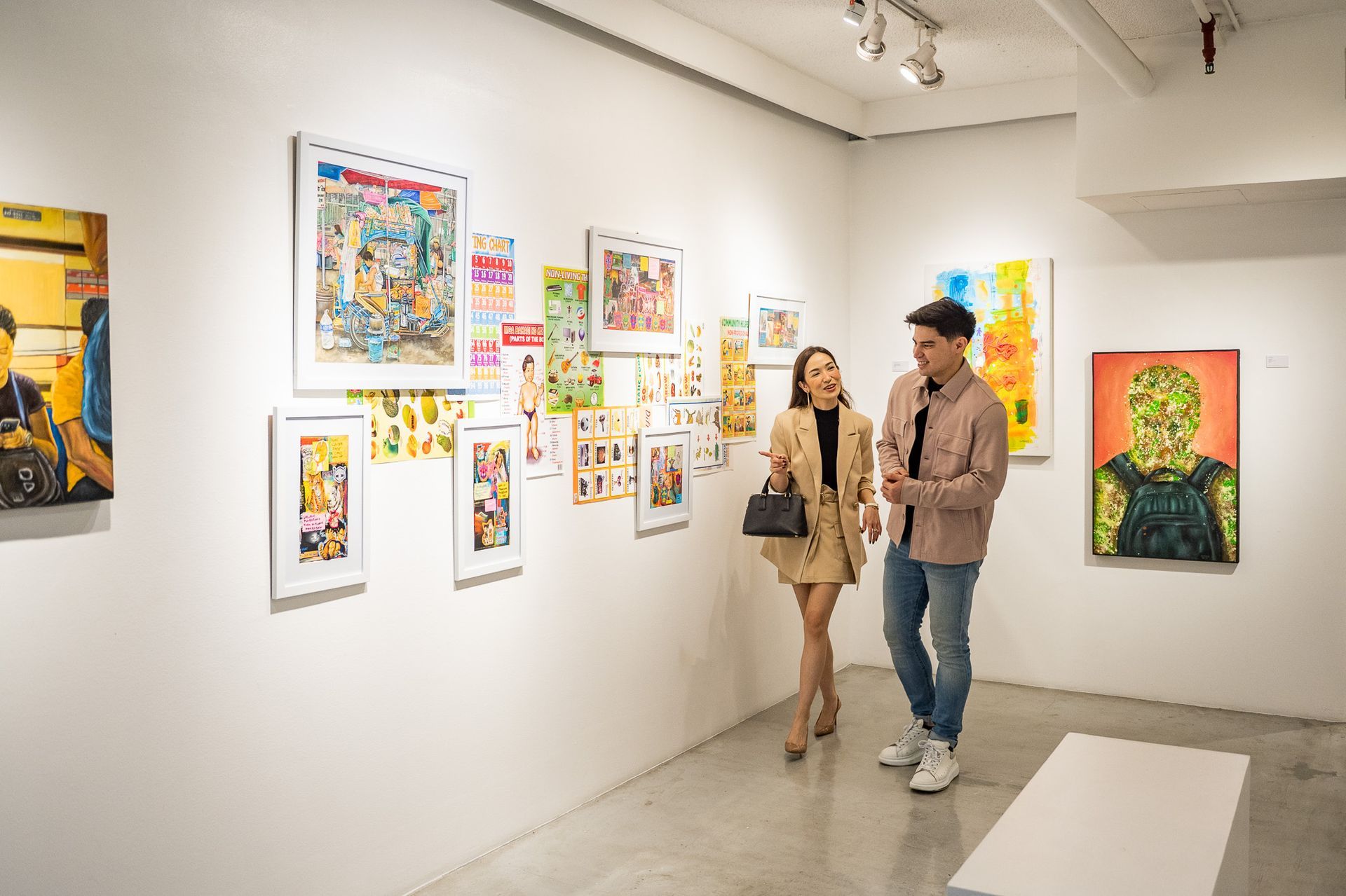 Contemporary art gallery in Makati hotel featuring vibrant exhibition space